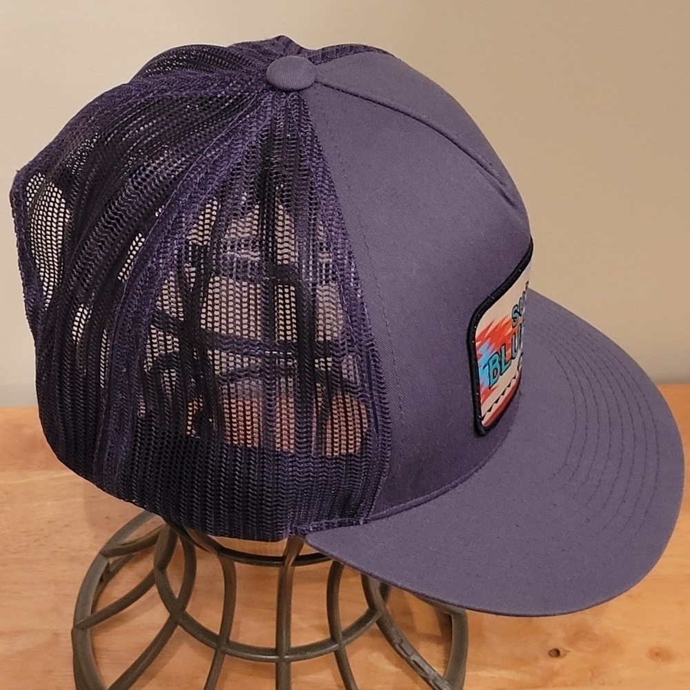 TROLL CO. CLOTHING Support Blue Collar Adjustable Snapback Meshback Trucker Cap - Picture 6 of 16